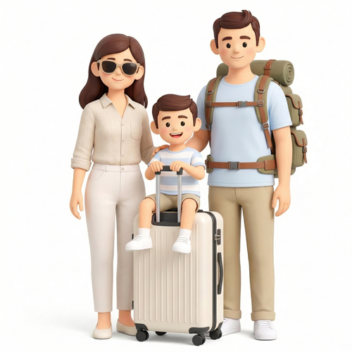 爸爸背上旅行包,其他不变