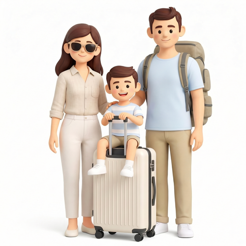 爸爸背上旅行包,其他不变